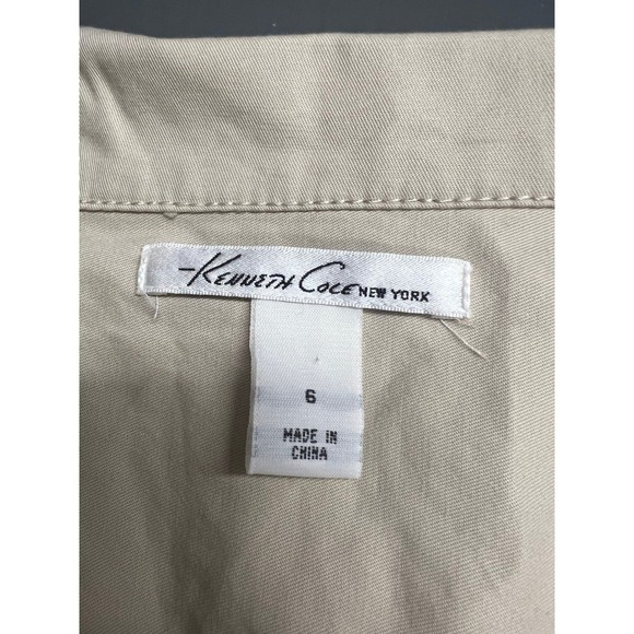 Kenneth Cole Womens Khaki Safari Utility Shirt Dress Belted Tan Size 6 Office - Picture 6 of 12